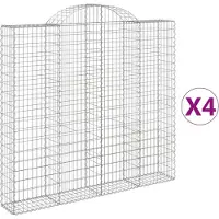 vidaXL Schanskorven 4 st gewelfd 200x30x180/200 cm ijzer