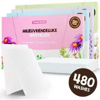 Mr. Green Mind Proefpakket Wasstrips ECO 480 Wasbeurten in 4 Geuren Wasmiddeldoekjes Wasvellen Wasmiddel Voordeelverpakking incl. wasverzachter wasdoekje