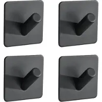 EAVY Handdoekhaakjes Zelfklevend Zwart - 4x Zelfklevende Haakjes - Handdoekhouder