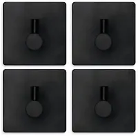 EAVY Handdoekhaakjes Zelfklevend Zwart - 4x Zelfklevende Haakjes - Handdoekhouder