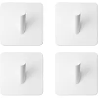EAVY - Set van 4 Zelfklevende handdoekhaakjes RVS - handdoekhouder - wandhaak - plakhaak - WIT