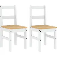 vidaXL Eetkamerstoelen 2 st PANAMA 40x46x90 cm grenenhout wit