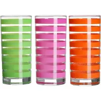 Urban Living Drinkglazen Colorama - 3x - roze/oranje/groen - glas - 295 ml - gekleurd mix