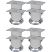 vidaXL Bankpoten 8 st rond 60 mm chroomkleurig