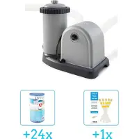 Intex 28636GS Filterpomp - 5.678 liter per uur inclusief Filter Cardridge - Type A (24 stuks) & WAYS Testrips (1 stuks)