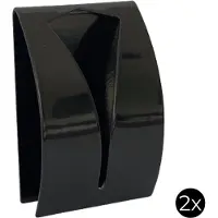 EAVY Zelfklevende Handdoekhaakjes - Hoogglans Zwart - Set van 2 Handdoekhouders