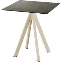 Essentials Tuintafel Midnight Marble Infinity Zand Frame HPL 70x70cm -