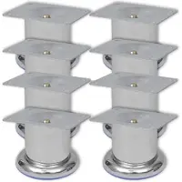 vidaXL Bankpoten rond 8 st 60 mm chroomkleurig