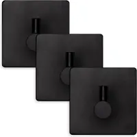 EAVY Handdoekhaakjes Zelfklevend Zwart - 3x Zelfklevende Haakjes - Handdoekhouder - Plakhaakjes - Wandhaak