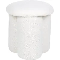 Beliani CARRINGTON - Poef-Wit-Bouclé