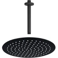 FortiFura Calvi Hoofddouche - 25cm - rond - plafondarm 20cm - zwart mat SW720553/SW377853