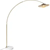 QAZQA Moderne booglamp wit oosterse kap met bamboe 50 cm - XXL Rina