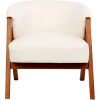 Beliani SKEI - Fauteuil - Wit - Bouclé