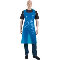 SANTEX 100 stuks 18 μm Werkschort Wegwerp Schort | Blauw | Wegwerpschort | PP jasschort | Medisch Schort | Schort voor bezoekers/patiënten/personeel