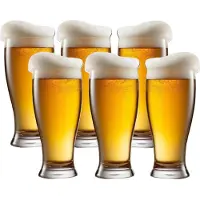 LAV Bierglazen - 6x - 565 ml/0,56L - stevig glas - Stijlvolle glazen - Halve liter/groot formaat - Voor de liefhebber