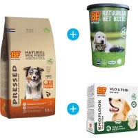 Biofood Geperste Hondenbrokken - Zalm - Graanvrij - 13.5 kg + gratis voerton + gratis Hondensnoepjes