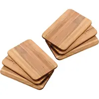 Kesper Ontbijtplankjes - 6x stuks - acaciahout - 22 x 14 cm - bruin - Broodplankjes