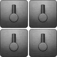 EAVY - Set van 4 Zelfklevende handdoekhaakjes RVS - Gunmetal