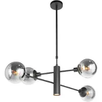 Steinhauer Design hanglamp Constellation zwart met smoke glas