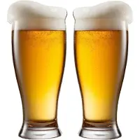 LAV Bierglazen - 2x - 565 ml/0,56L - stevig glas - Stijlvolle glazen - Halve liter/groot formaat - Voor de liefhebber