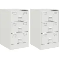 vidaXL Nachtkastjes 2 st 34,5x39x62 cm staal wit