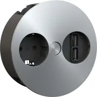 Bachmann Twist stopcontact met USB lader RVS