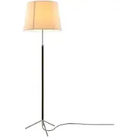 Santa & Cole Pie de Salón Vloelamp G1 | Stitched Beige Parchment | Chrome-Plated