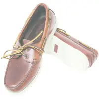 Lalizas Bootschoen Skipper - bruin leer met witte zool