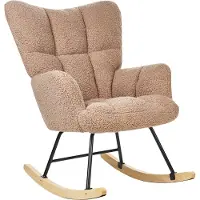 Beliani OULU - Schommelstoel - Zandbeige - Bouclé