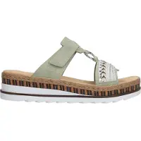 Rieker Muiltjes beige / pastelgroen / zwart / parelwit