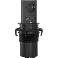 Bachmann ELEVATOR 1xCEE7/3 1xUSB Oplader 2,0m AEH RAL9005