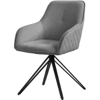 ML-Design Draaibare eetkamerstoel in grijs geweven stof met rugleuning en armleuningen ML design