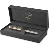 Parker Sonnet vulpen | Roestvrij staal met goud detail | Fijne penpunt | Geschenkdoos