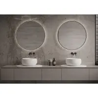 Martens & Meijer Spiegel tyrus 60 cm met indirecte verlichting en spiegelverwarming geborsteld messing