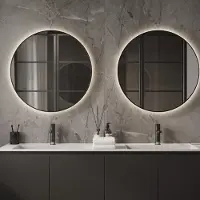 Martens & Meijer Spiegel toronto 100 cm met indirecte verlichting rondom en spiegelverwarming mat zwart