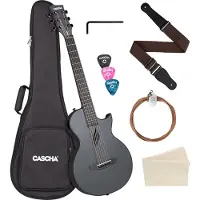 Cascha Carbon Fibre Acoustic Guitar Black Matte Akoestische gitaar
