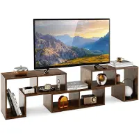 Costway TV Meubelkast - voor 65 inch TV - Bruin - 134-180 x 30 x 43 cm - Bruin - Hout