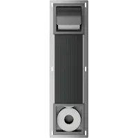 Xellanz Rocko toiletrolhouder met klep en reserverolhouder inbouw gunmetal