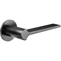 DnD | Deurkruk | GINKGO BILOBA RR FI | Gun Metal PVD | Rond Rozet