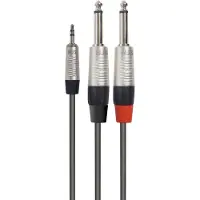 NJS/Rean Professional 2x 6,35mm Jack - 3,5mm Jack stereo kabel | 3 meter