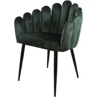 DS4U Eetkamerstoel Flower velvet | DS4U fluweel groen 63x84x50 cm eetkamerstoelen | NADUVI