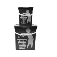 Merkloos Handig klein afvalbak Afvalemmer containertje 100% BIO recyclable 30.8x25x14 cm organisch afval 11/4.5 liter Grijs