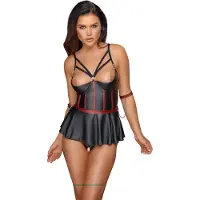 Cottelli collection Bondage - glanzende set met armboeien (zwart)