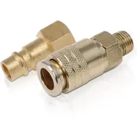 Powerplus slangaansluiting Euro/Orion, 2 stuks, goudkleurig, universele maat / stekker 220V, goudkleurig, universele maat