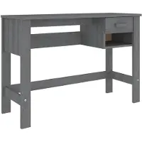 vidaXL Bureau HAMAR 110x40x75 cm massief grenenhout donkergrijs