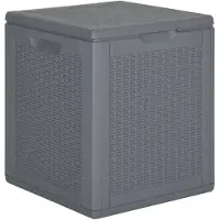 vidaXL Tuinopslag, grijs, PP-rotan, 90 liter