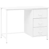 vidaXL Bureau industrieel met lades 105x52x75 cm staal wit