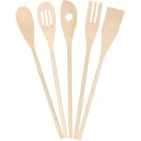Benson Keukengerei - kooklepels-spatel set - 5-delig - bamboe - 30 cm - Keukenspatels
