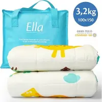 Ella Verzwaringsdeken Kind 3,2kg - 100 x 150cm - Zwaartedeken - Weighted Blanket - Verzwaarde Deken - OEKO-TEX Katoen - Dino
