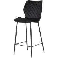 DS4U Ruby barkruk velvet 66 cm zwart